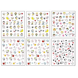 6 Models Cute Snoopy Nail Sticker Nail Sticker Waterproof 3D Nail Decoration for Girls Kids Ultra Thin Kids Nail Sticker Cute DIY Nail Tool Reward Sticker for Birthday Party Cultural Festival School Festival