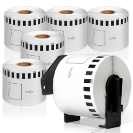 COLORWING Compatible Brother DK-2205 Continuous Paper Label Rolls 2-3/7" x 100'(62mm x 30.48m) Use with Brother QL Label Printer QL-500 QL-570 QL-700W QL-800 QL-810W, 6 Rolls+1 Frame