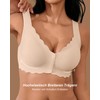 SHARICCA Women's Front Closure Bra - Without Underwire, V Neck,