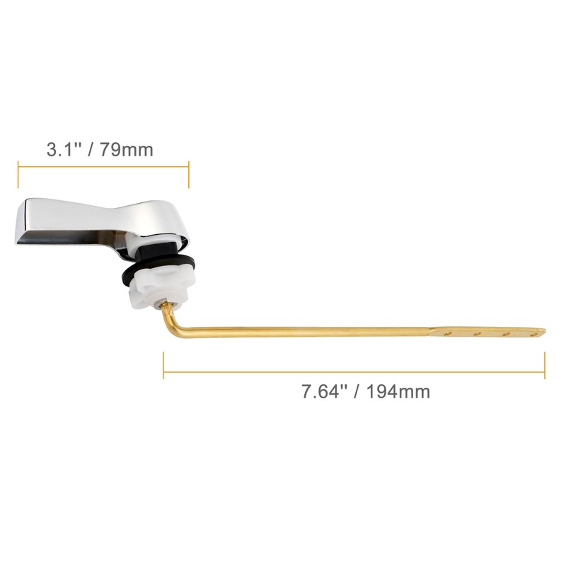 Hibbent Universal Metal Front Mount Toilet Handle Replacement Kit, Brass