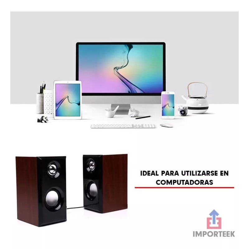 Importeek Bocinas Computadora Pc Laptop Alambricas Multimedia Stereo