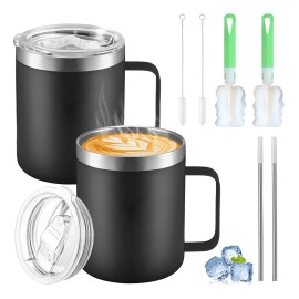 2pz 14oz Taza Para Cafe De Acero Inoxidable,colores Variados