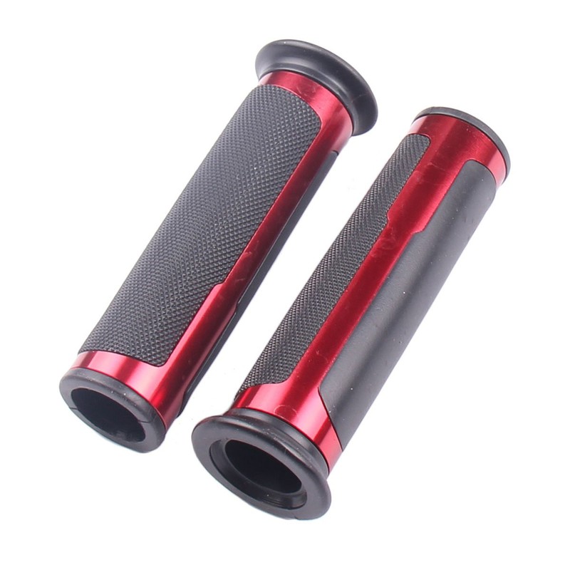 MotorToGo Red Aluminum Handlebar Gel Hand Grips Compatible for 2013
