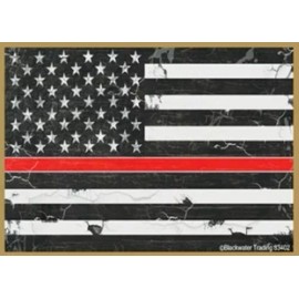 Thin Red Line Flag Support Fire Police Miltary 2 pc Combo Set Car Home Magnet B