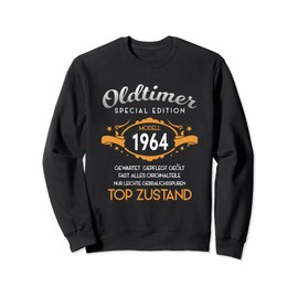 60th Birthday Oldtimer Men's 1964 Slogan Funny Sweatshirt, black