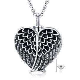 SOULMEET Cremation Jewelry for Ashes, Sterling Silver Urn Necklace for Ashes Women Men, Cherish Memories Jewelry to Keep Someone Near to You, Metal, Cubic Zirconia