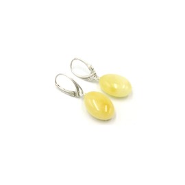 Amber Teardrop Earrings Cognac and Yellow Colours with 925 Sterling Silver Clasp | Baltic Amber 20 x 12 x 6 mm | Amber Jewellery (Yellow), Amber Silver