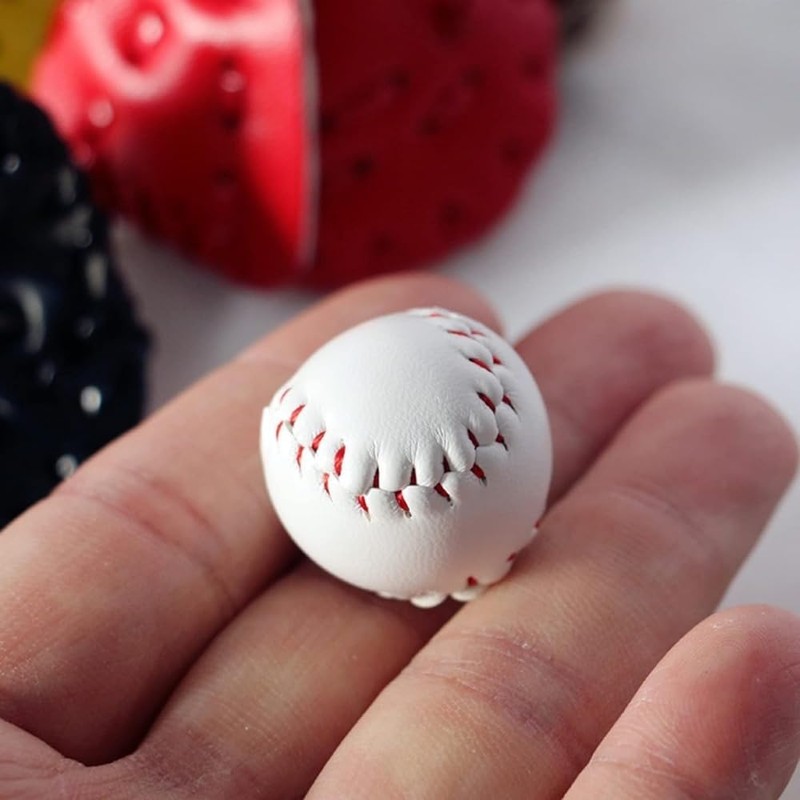 3Pcs Dollhouse Baseball Set, Khaki with Glove, 1/12 Scale Miniature