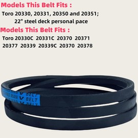 117-1018 V-Belt Lawn Mower Drive Belt for 22 inch Recycler Lawn Mower 20330, 20331, 20339, 20350, 20370, 20371, 20377, 20378, 20379,Models3/8 x 32" 2 - Pack