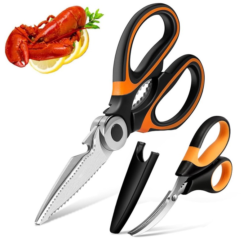 2PCS Kitchen Scissors,Kitchen Shears,All Purpose Heavy Duty Meat Scissors Poultry