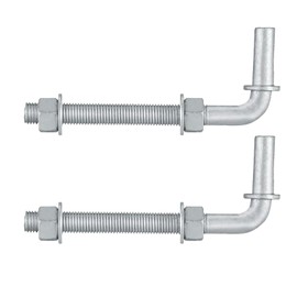 J-Bolt Post Hinge 8",J-Bolt Gate Hinge with 5/8" Male Hinge Pin for Chain Link Fence,Heavy Duty gate Hinges,Nuts & Washers Included (6 inches-2 Pcs)