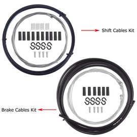 Gasea 2 in 1 Universal Bike Brake Cable and Bicycle Shifter Cable with Housing Replacement Control Line Set for Moutain Road Bike Repairing