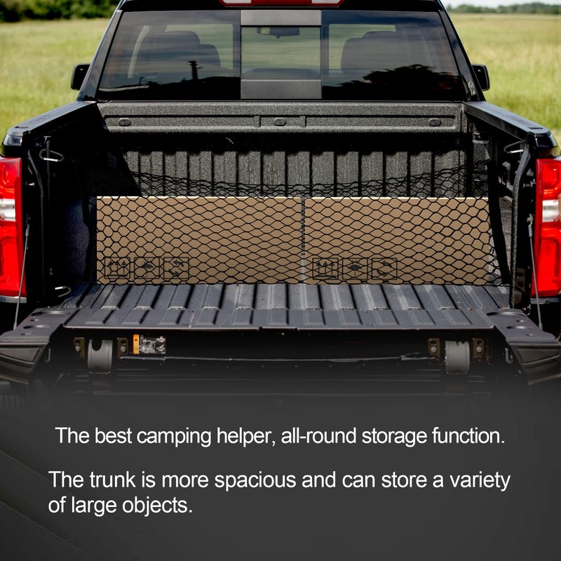 Cargo Net for Pickup Truck Bed, Elastic Mesh Net Organizer