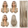 Blonde mix Brown 13x4 Layered Synthetic Lace Front Wig for