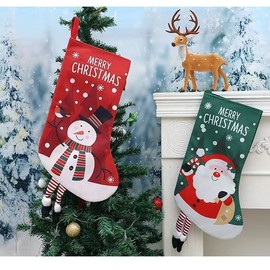 Christmas Snowman Decorative Stocking Gift Bag for Tree & Fireplace (lf1270) Free Size/No.3 5ea