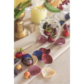 Ling's moment 200PCS Silk Rose Petals Burgundy Navy Flower Petals for Wedding Flower Girl Table Centerpiece Aisle Runner Party Dinner Table Decoration