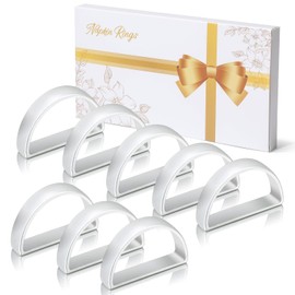 KPOSIYA Napkin Rings Set of 8, Metal Silver Napkin Rings Bulk for Table Settings, D-Shape Napkin Holders Rings for Dinner Table Decor, Easter, Fall,Thanksgiving, Christmas, Party,（Silver 8 pcs）