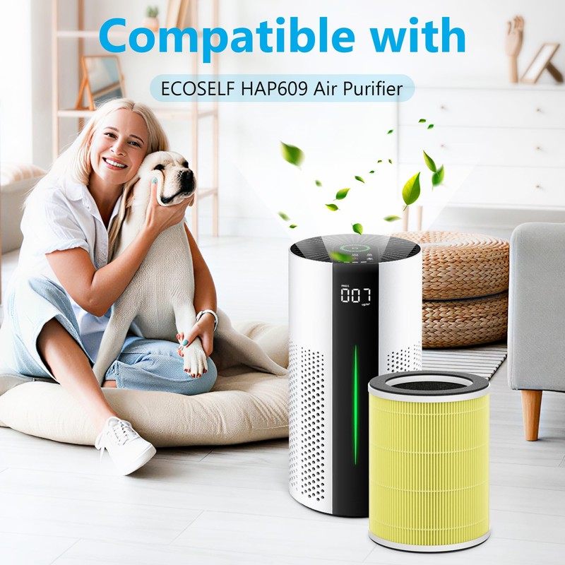 2 Packs HAP609 Pet Care Replacement Filter Compatible with ECOSELF