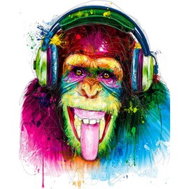 Shukqueen Painting by Numbers Gorilla, DIY Canvas Painting Kit for Children, Beginner, Adults, Home Wall Decoration, Frameless, 16X20 Inch