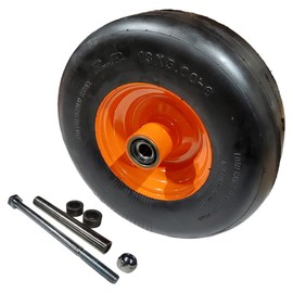 Proven Part Flat Free Wheel Assembly 13X5X6, Fits Scag Turf Tiger, Orange, Metal, Lawn Mower Wheel
