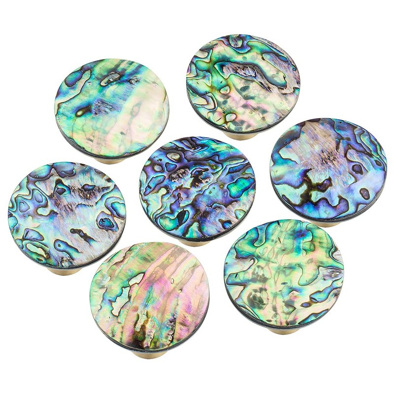 KYEYGWO Pack of 4 Abalone Shell Furniture Knobs, White Shell