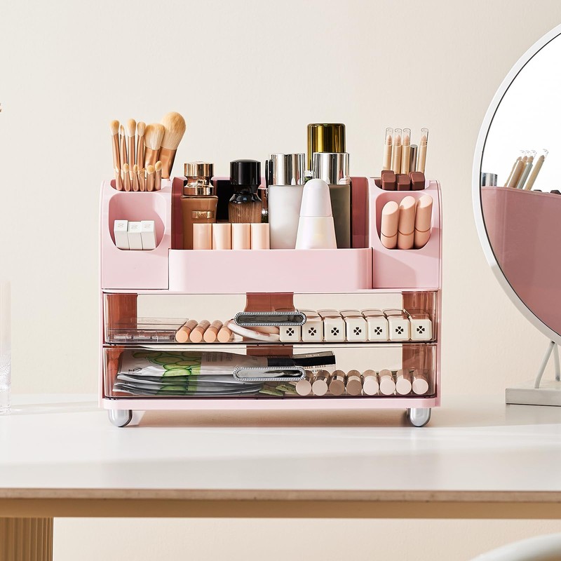 UFORU Makeup Organizer for Vanity with 2 Large Drawers, Cosmetic