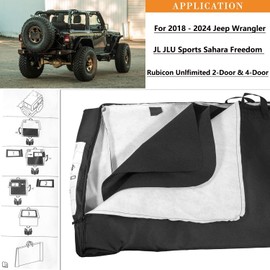 Soft Top Window Storage Bag for 2018-2025 Jeep Wrangler JL JLU Sports Sahara Freedom Rubicon Unlimited & Gladiator JT 2-Door & 4-Door Replace 68358392AC