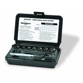 Hougen 11075 RotaCut High Speed Steel Cutter Kit 5/16”, 3/8", 7/16”, 1/2", 9/16”, 5/8, 3/4", 1/4" Cutting Depth, Bright Finish, 3/8" Shank