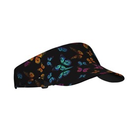 Butterfly Abstract Butterflies Sports Sun Visor Hats Adjustable Men Women Lightweight Packable Cooling Empty Top Visor Hat for Running, Tennis, Golf