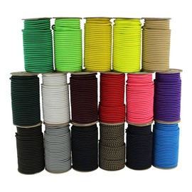 SGT KNOTS Marine Grade Bungee Cord - 100% Elastic Cord, Dacron Polyester Bungee Shock Cord for DIY, Tie Downs, Commercial 3/16" x 100 ft, MidnightBlue