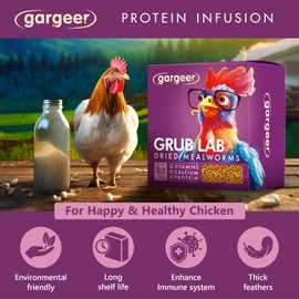 Gargeer Dried Mealworms, 5LB of High Appealing Protein Content, Low Waste, Year-Round Nutrient-Dense Food Source. No Artificial Additives or Processing, No Sugar, with Low Risk of Choking. Enjoy!