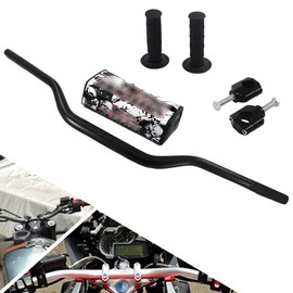 DAYIMADE 1 1/8 Handlebars with Bar Pad Grips Mounts for Raptor250 660 CRF250 CRF450 400EX Banshee 350 etc.Dirt bike Pit bike (Black)