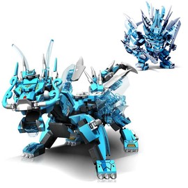 kececo Dragon Mecha Transforming,Mechanical Robot Dragon-Shaped Model Building Block Toy Set, Cool Warrior, Suitable as a Christmas Birthday Gift for Adults or Children