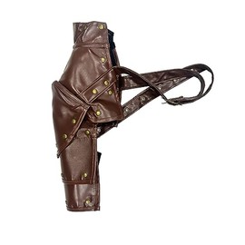 ZUYPSK Men's One-shoulder Leather Body Chest Belt Adjustable Strap Shoulder Cover Cape Belt Cosplay Party Costume Accessory (Brown-Shoulder Armor, OneSize)