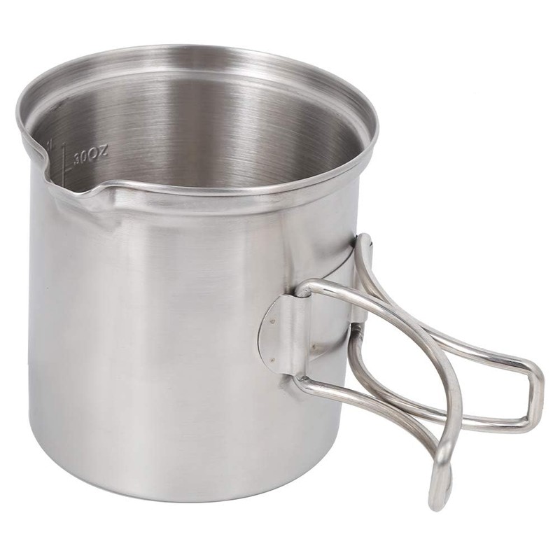 Outdoor Cookware Set, Stainless Steel Camping Pot Lightweight Camp Cookware