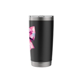 Quinceanera Girly Pink Geometric Coquette Bow Mis Quince Stainless Steel Insulated Tumbler