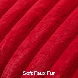 Sungeek Pack of 1 Plush Velvet Cushion Cover, Faux Fur Soft Cushion Covers, Sofa Cushion, Decorative Cushion Covers, Fluffy Cushion Cover for Bedroom, Living Room (30 x 50 cm, Red)