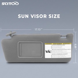 SCITOO Left & Right Sides Gray Sun Visor Assembly fit for 2005 2006 2007 2008 2009 2010 2011 2012 2013 2014 for Toyota for Tacoma Without Sunroof(74320-35C10-B0,74320-04181-B1,74320-35B50-B0)