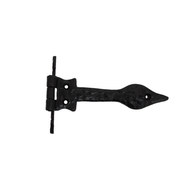 Black Cast Iron Spear Hinges Leaf Design Pair Of New