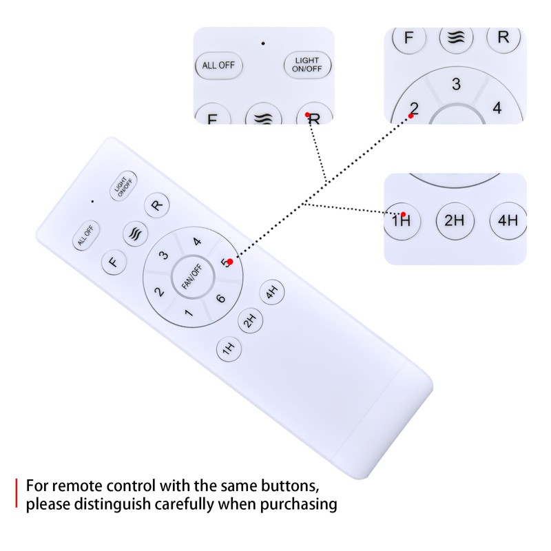 ZWP Replacement Remote Control for Fanbulous F-HL52BK-1D03 F-LY46BK-1X01 ‎F-SN56XX-1X0X F-TY52BK-1D01,