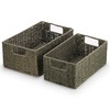 Woodluv Storage Baskets set of 2, Paper Rope Storage Boxes