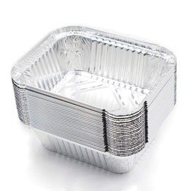 fuxunamz Grill Aluminium Trays Drip Trays Grill Tray Casserole Dish – Pack of 25 Disposable Bowls Made of Aluminium Foil, Suitable for Baking, Roasting, Cooking, Small Container 15 x 12 x 5 cm 400 ml