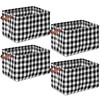 Boao 4 Pcs Buffalo Plaid Storage Baskets Black and White