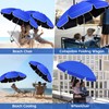 QTREE intelligence 48.8 inch Large Beach Umbrella with Clamp Sun