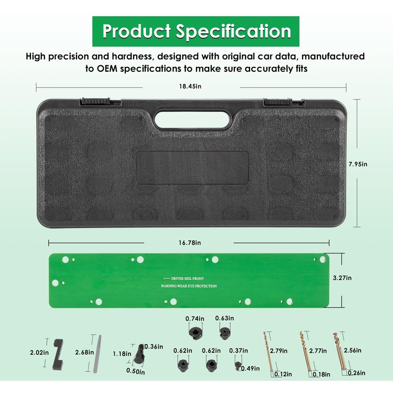 71500 Exhaust Manifold Bolt Stud Drill Template Removal Tool Set