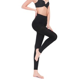 SWOLF Compression Pantyhose Women Men, 20-30 mmHg Graduated Firm Support Footless Compression Stockings - Rootless Waist High Edema Moderate Varicose Veins Medical Compression Tights (Black, X-Large)