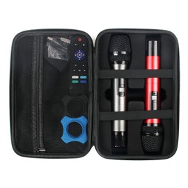 Wireless Microphone Case Compatible with Tonor TW630, Dual Microphone Bag: Hard EVA Case for Handheld Microphone, Hard Mic Travel Case, Home Mic Storage Case Compatible with JBL Wireless Microphone