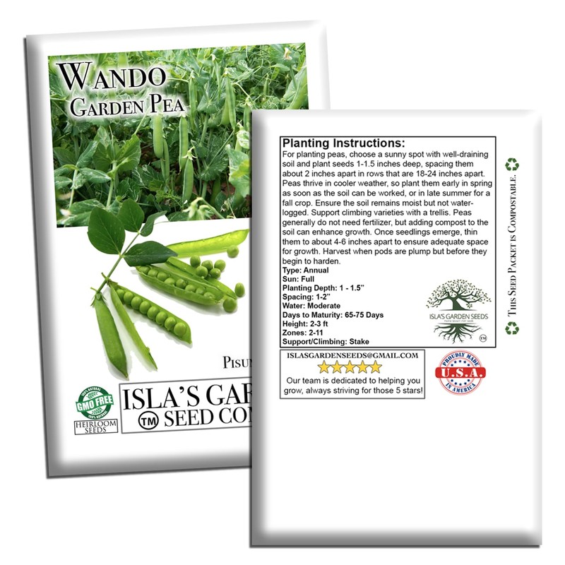 Wando Garden Pea Seeds (Pisum sativum) – 50+ Heirloom Non-GMO