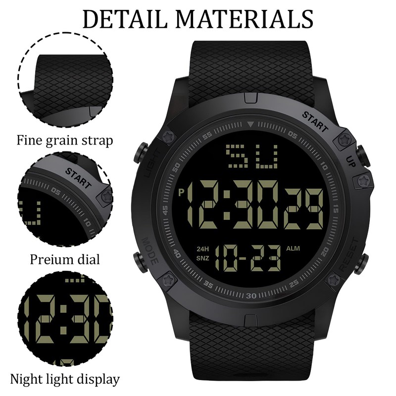atnayo Referee Watch, Digital Waterproof Wrist Stopwatch with Whistle for