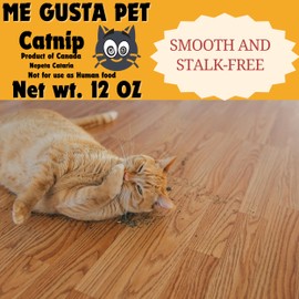 ME GUSTA PET Catnip Stalkless Dried Ground Premium Bulk Bag Strong Cat nip for Cats | Catnip Kitty Safe | All-Natural Cat Nip | Finely Ground Without Stalks or Stems 12 Ounce